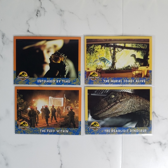 Vintage JP Topps Trading Cards Lot of 10 Jurassic Park Movie Cards Lot #14 - Picture 8 of 10